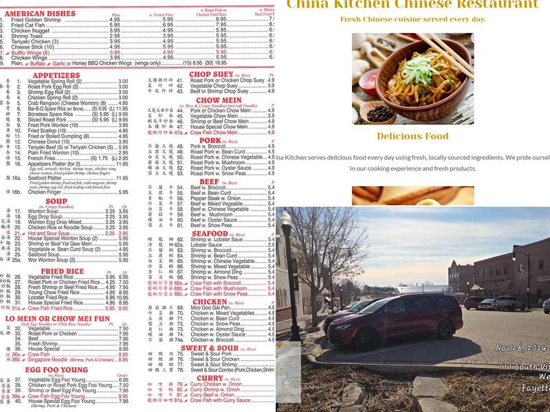 China Kitchen Menu