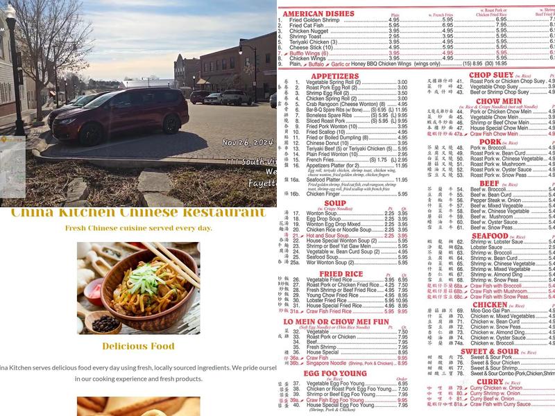 China Kitchen Menu