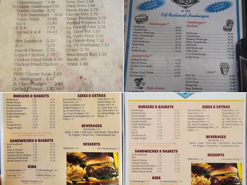 Dubl-R Old Fashioned Hamburgers Menu