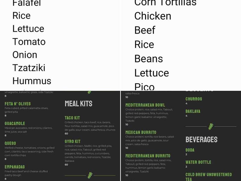Kaboburritos Menu