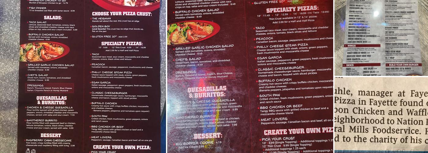 Dt's Pub & Primetime Menu