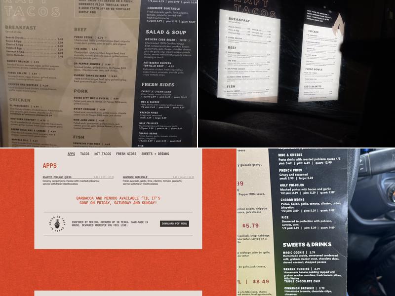 Fuego Tortilla Grill Menu