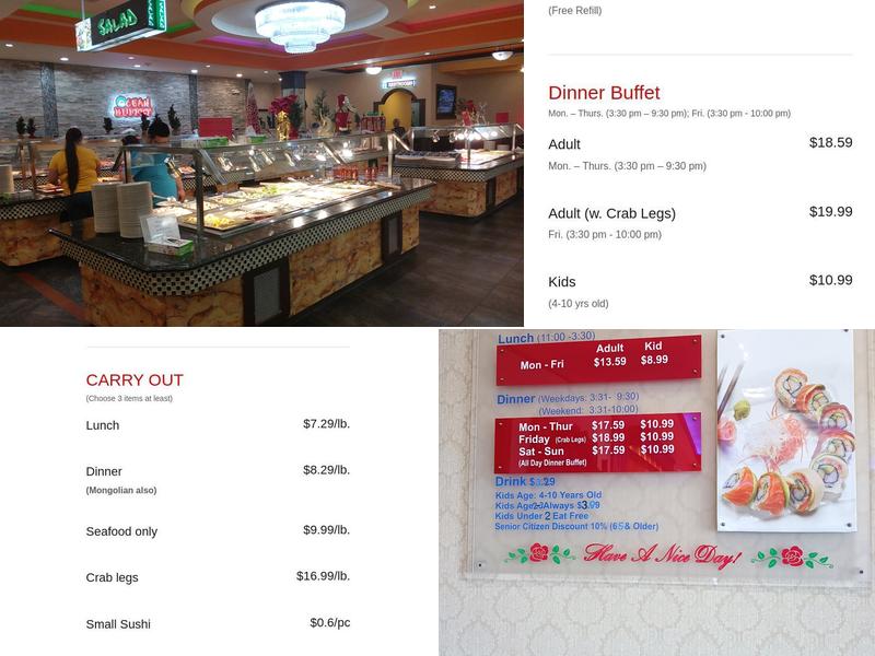 Ocean Buffet Menu