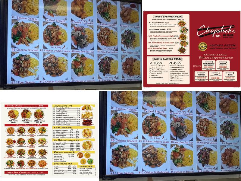Chopsticks Menu