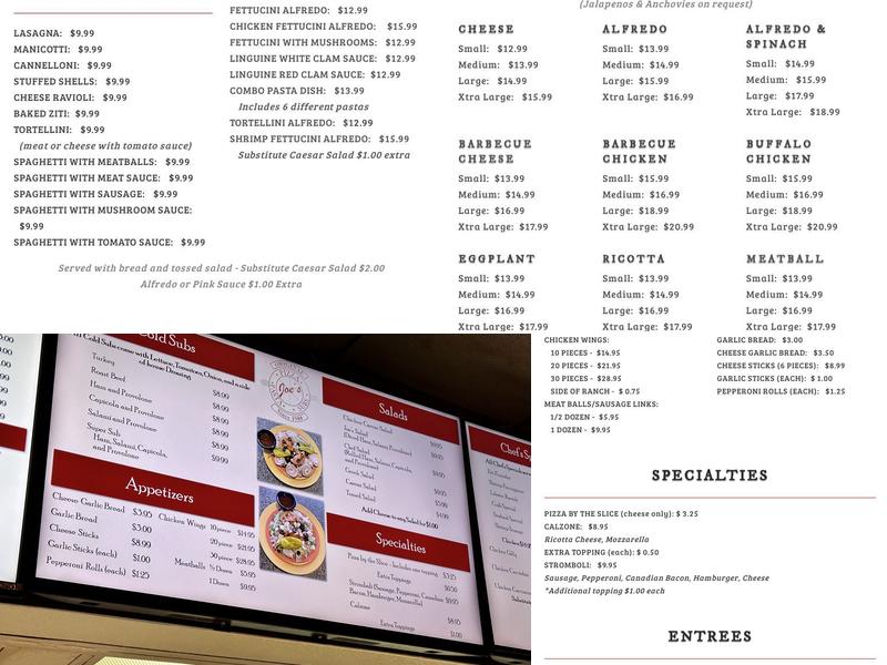 Joe's Pizza Pasta & Subs Menu