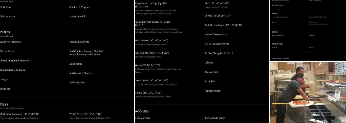 Bacci's Pizza & Pasta Menu