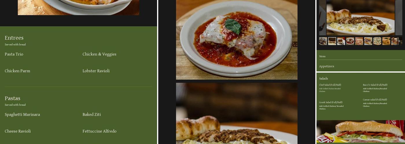Bacci's Pizza & Pasta Menu