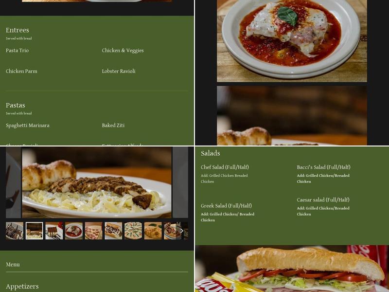Bacci's Pizza & Pasta Menu
