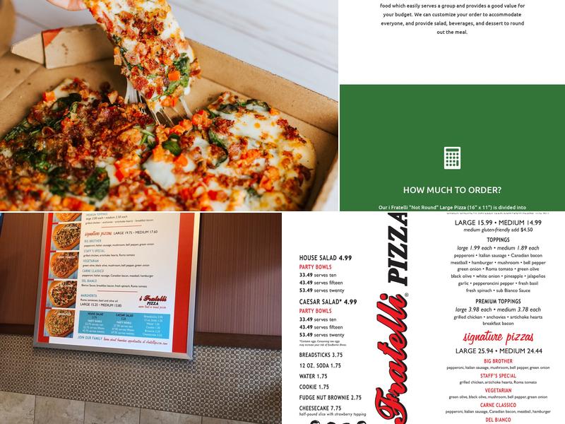 i Fratelli Pizza Plano West Menu