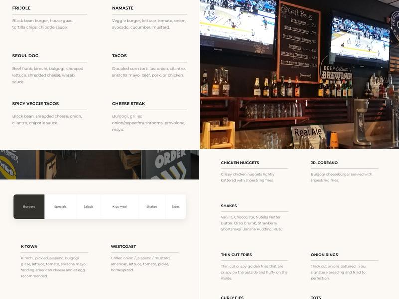 LA Burger Menu