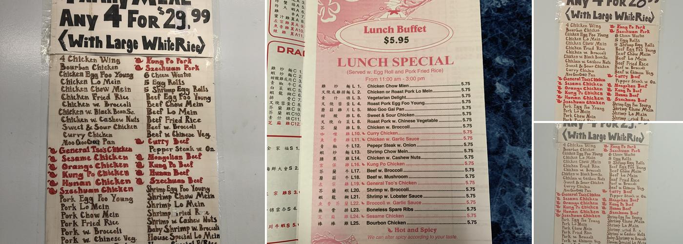 Dragon Palace Menu