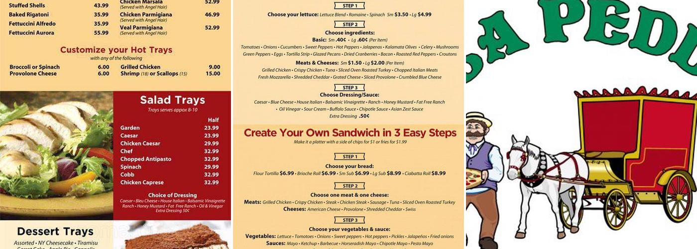Pizza Peddler Menu