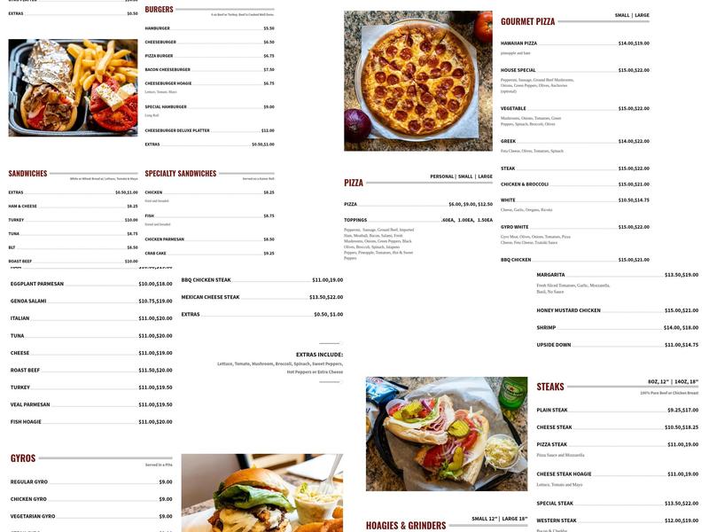 New Haven Style Pizza Menu