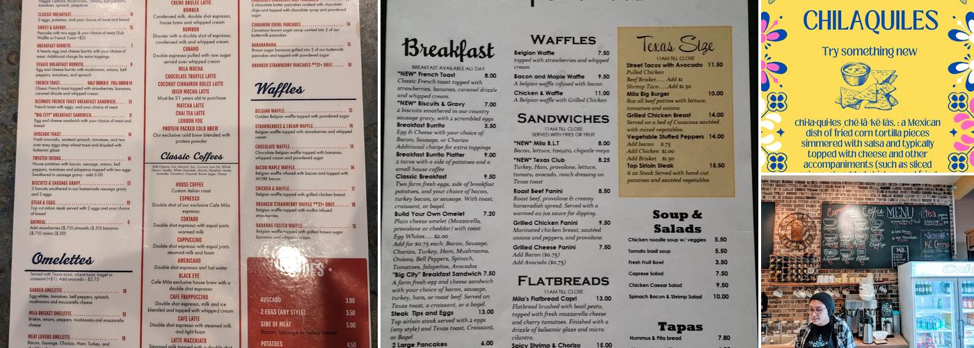 Cafe Mila Menu