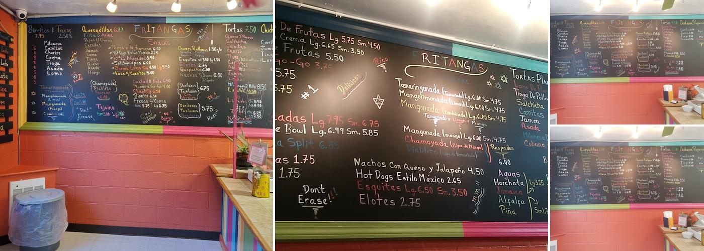 Fritangas Snacks Menu