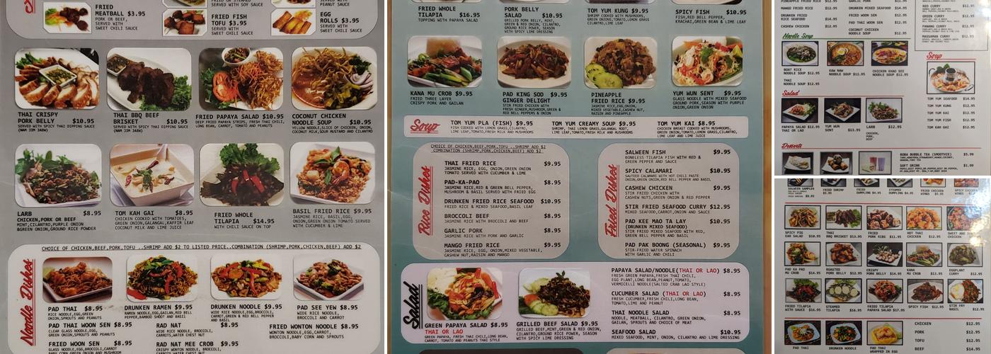 Salween Thai Restaurant Menu