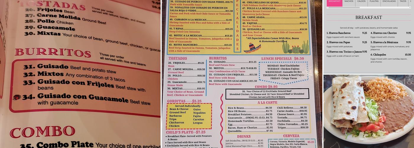 Tipico's Menu