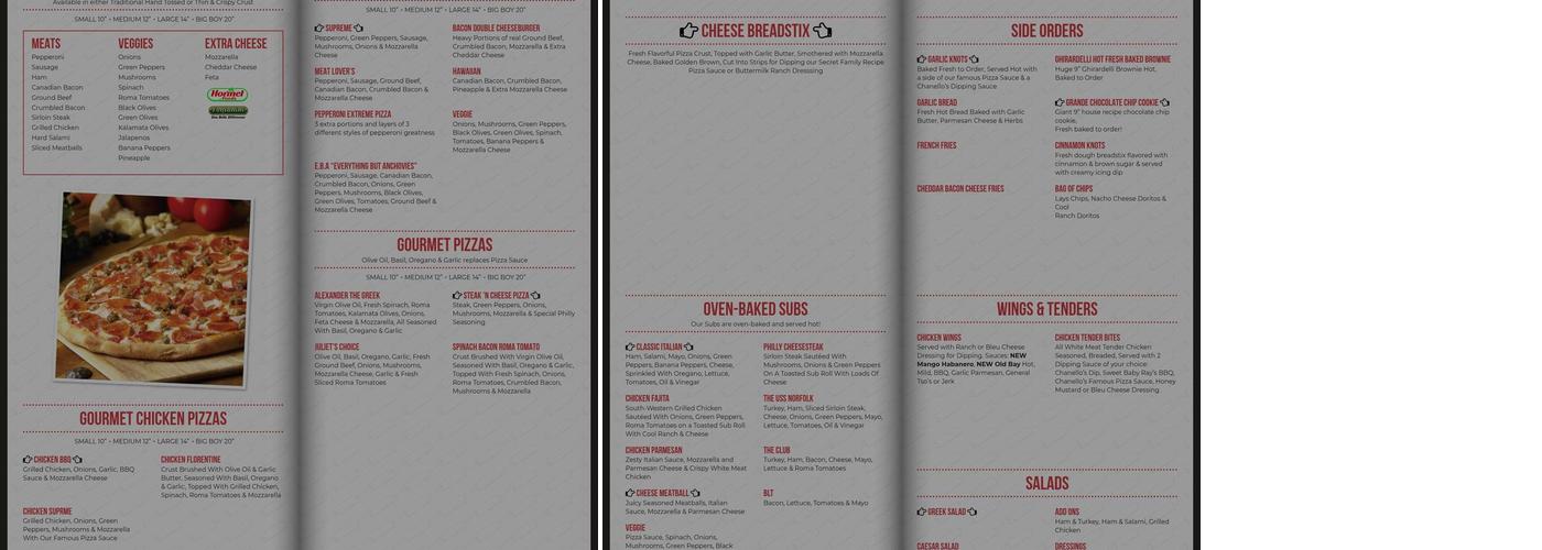 Chanello's Pizza #8 Strawbridge Menu