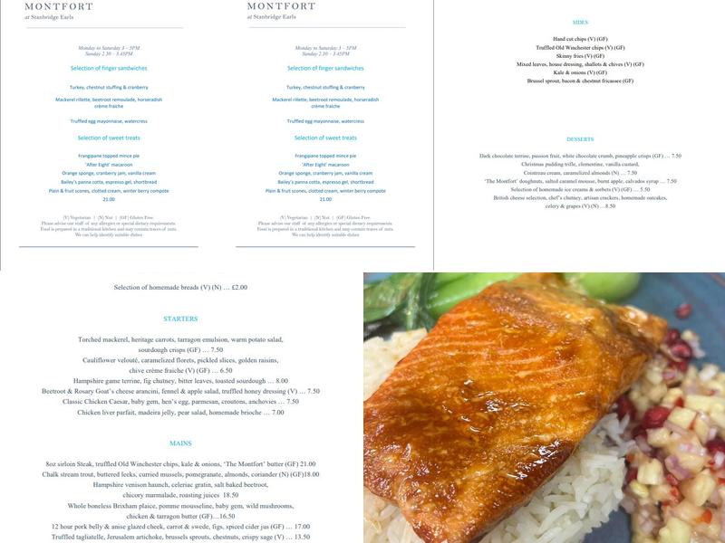 The Montfort at Stanbridge Earls Menu