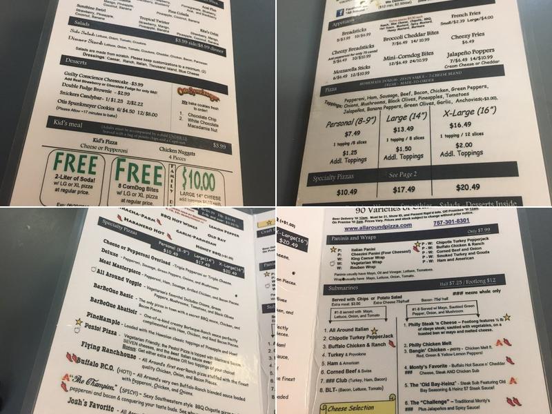 All Around Pizzas and Deli Menu