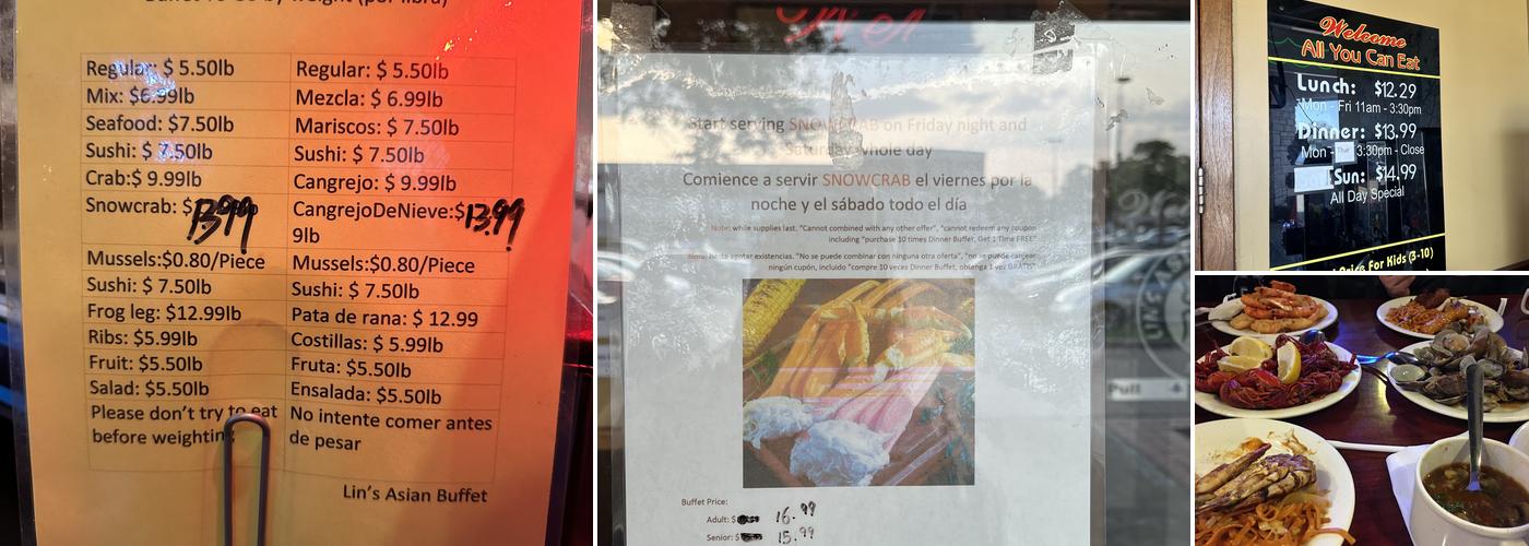 Lin's Asian Buffet Menu