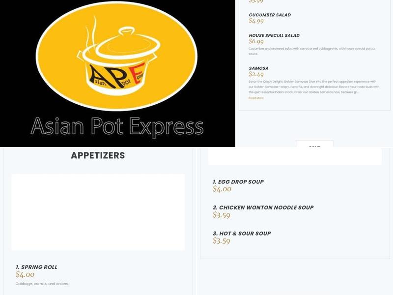 Asian Pot Express Menu