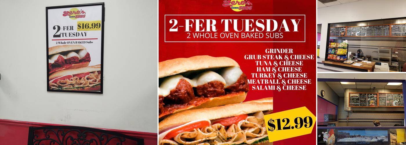 Zero's Subs @ Salem Crossing Menu