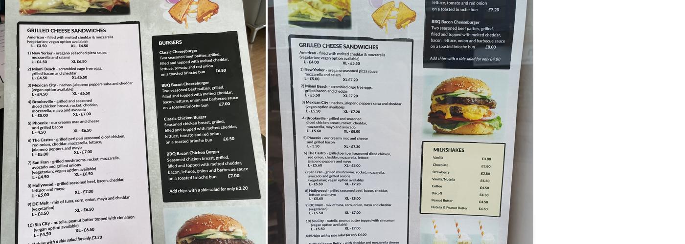Grilled Cheese Cafe Menu