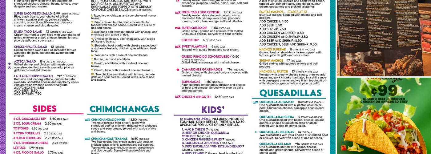 Plaza Azteca Mexican Restaurant · Holland Menu
