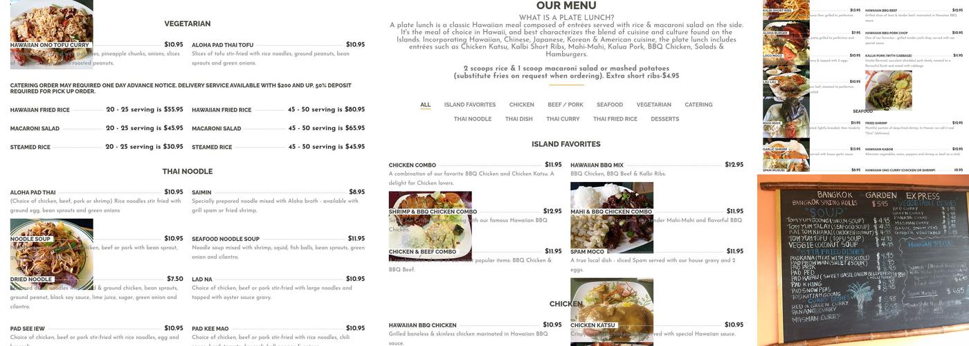 Aloha Hawaiian BBQ Menu