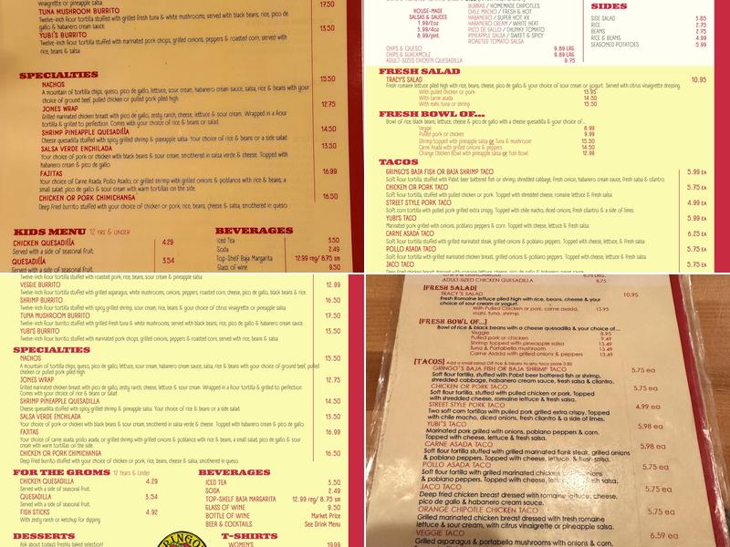 Gringo's Taqueria Menu
