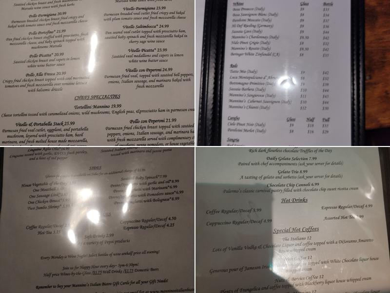 Mannino's Menu