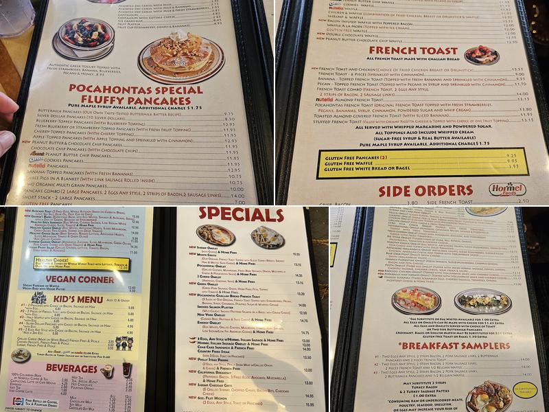 Pocahontas Pancake House Menu