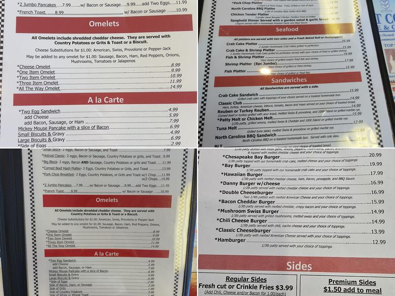 Hotrodders Cafe Menu