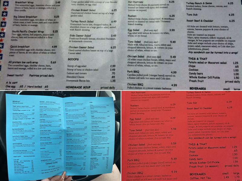 Island Cafe Menu