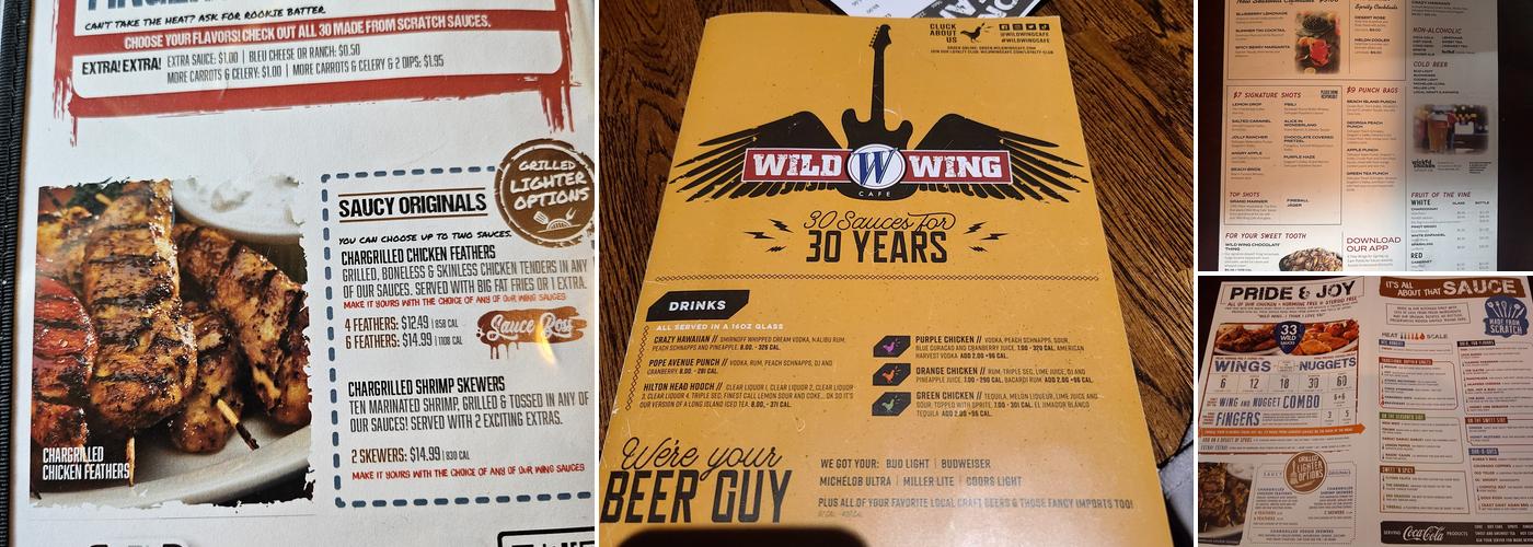 Wild Wing Cafe Menu