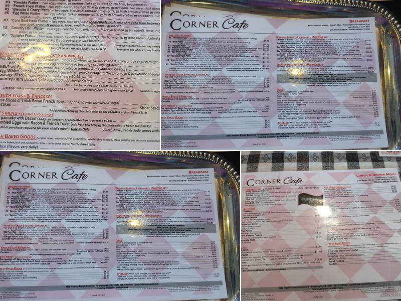 Corner Cafe Menu