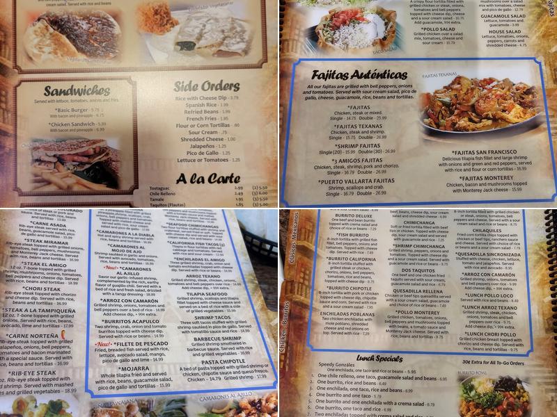 3 Amigos Menu