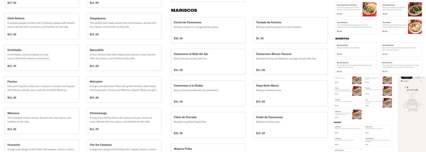 El Tarasco Menu