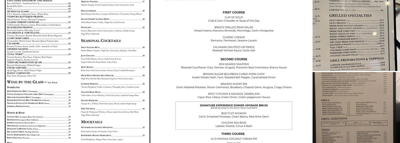 Al Biernat's North Menu