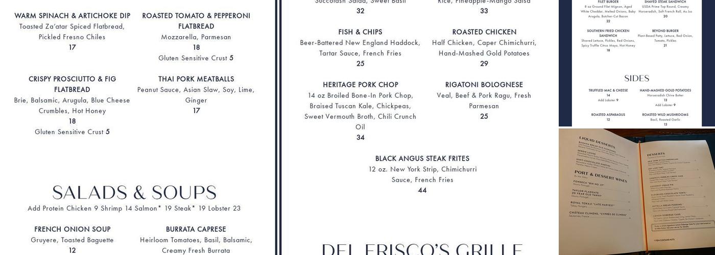 Del Frisco's Grille Menu