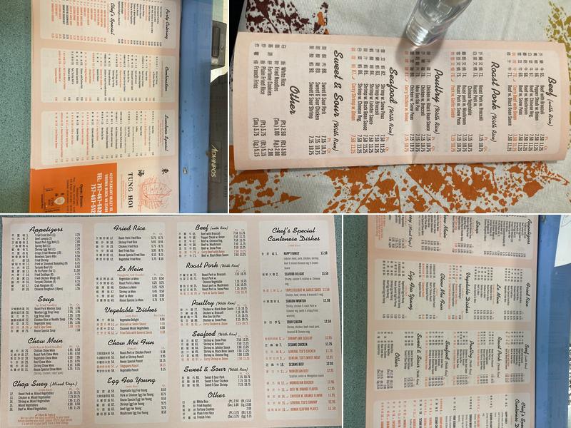 Tung Hoi Chinese Restaurant Menu