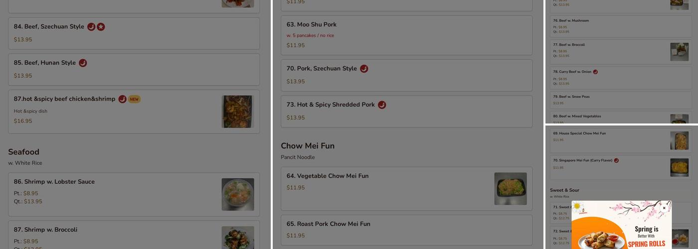 Great Wall Menu