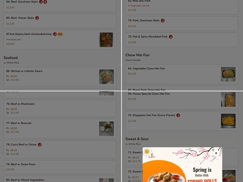 Great Wall Menu