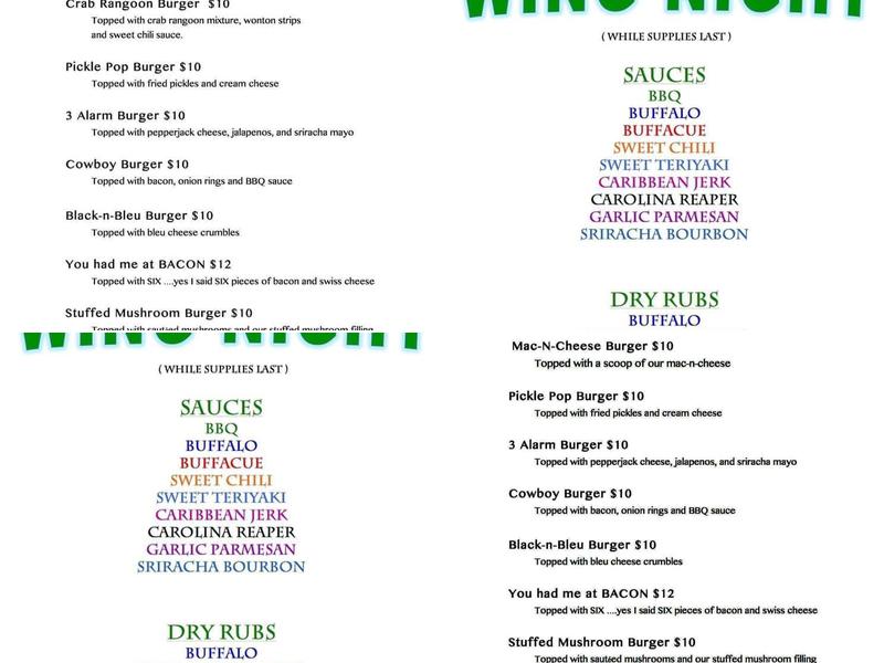 Dusty's Place Menu