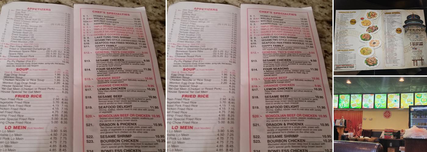 Peking Menu