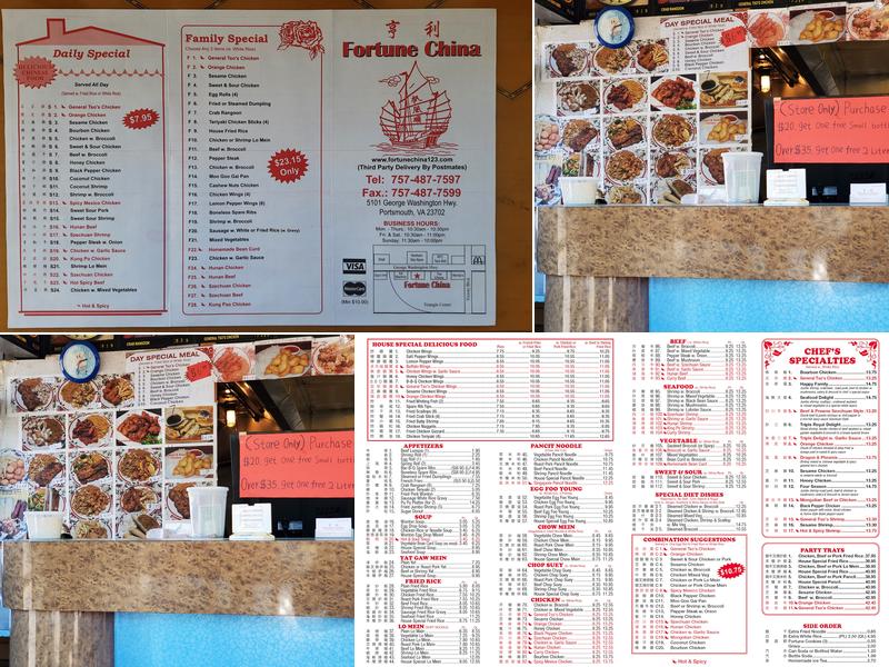 Fortune China Menu