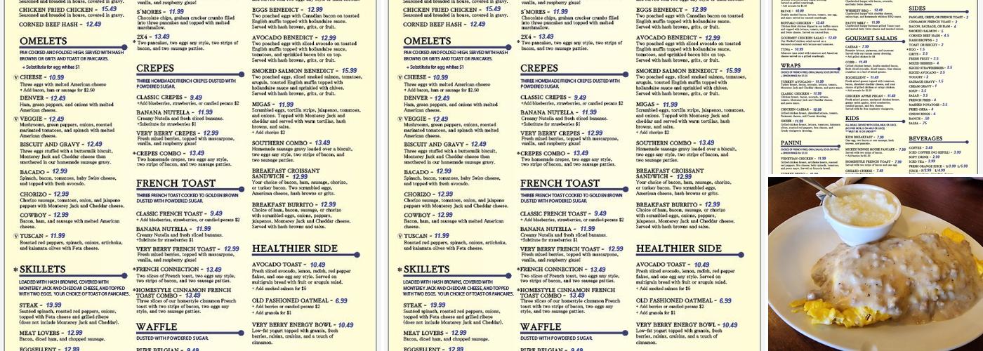 Eggsellent Cafe Menu