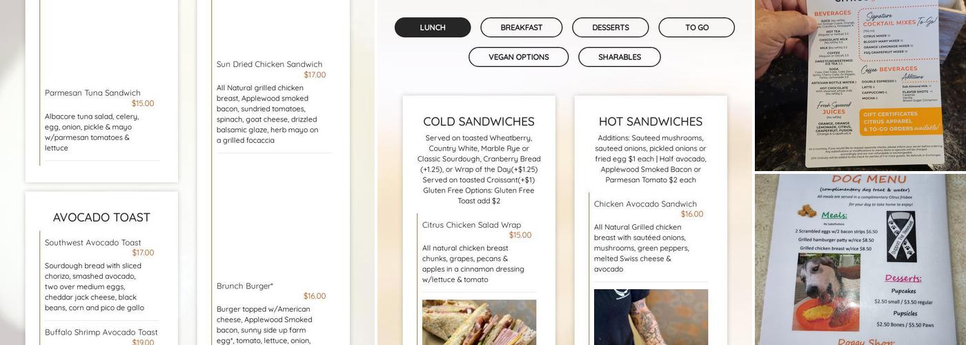 Citrus Menu