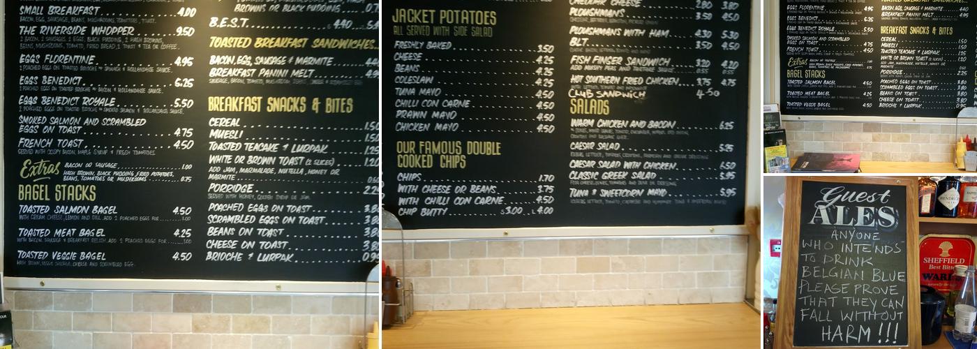 Riverside Cafe & Bar Menu